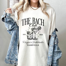 Anpassningsbar Bachelorette Retro Cocktail Black T Shirt