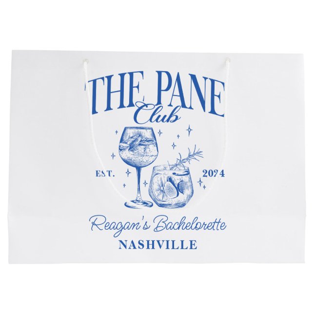 Anpassningsbar Bachelorette Retro Cocktail Blue (Baksidan)