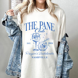 Anpassningsbar Bachelorette Retro Cocktail Blue T Shirt