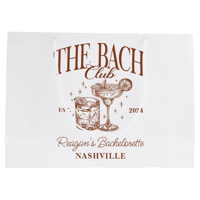 Anpassningsbar Bachelorette Retro Cocktail Brown (Baksidan)