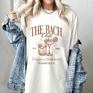 Anpassningsbar Bachelorette Retro Cocktail Brown T Shirt