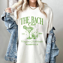 Anpassningsbar Bachelorette Retro Cocktail Grönt T Shirt