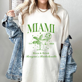 Anpassningsbar Bachelorette Retro Cocktail Grönt T Shirt