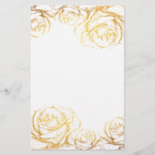 Anpassningsbar Background Vintage Ro Blommigt Faux Brevpapper