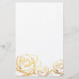 Anpassningsbar Background Vintage Ro Blommigt Faux Brevpapper