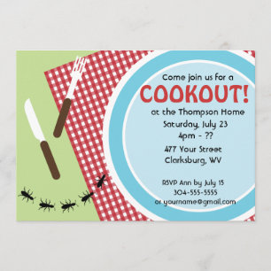 Anpassningsbar Backyard Cookout Inbjudningar