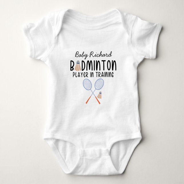 Anpassningsbar Badminton Baby Namn - Badminton Pla T Shirt (Framsida)