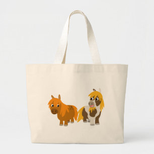 Anpassningsbar Bag för två Cute Tecknad Ponies Jumbo Tygkasse