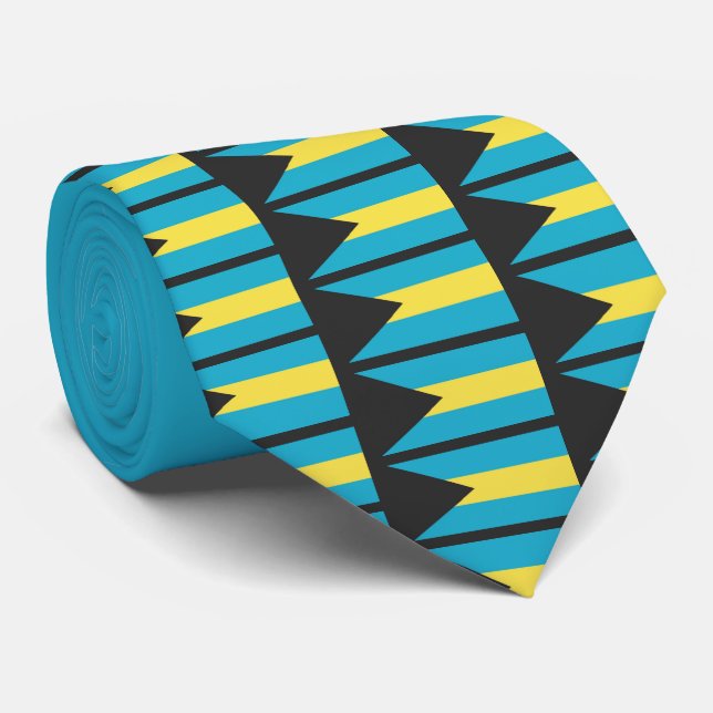 Anpassningsbar BAHAMAS FLAGGA Monogram Neck Tie Slips (Rullad)