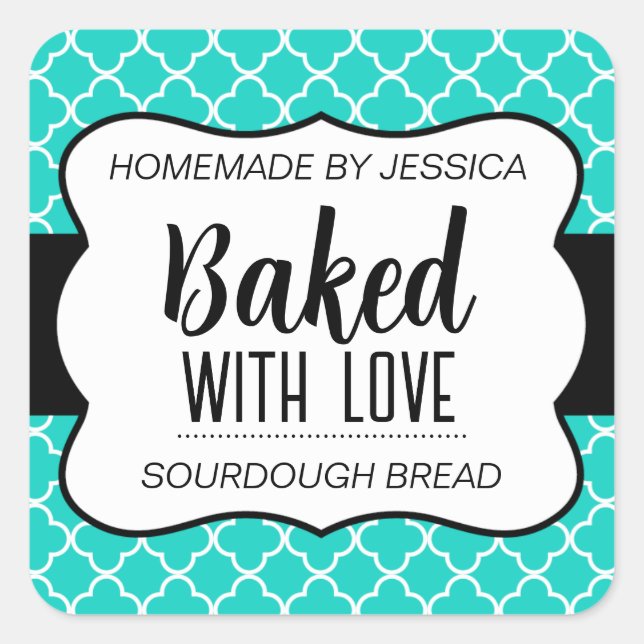 Anpassningsbar Bakad med Kärlek Etikett HM012sqv2 (Framsida)