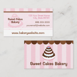 Anpassningsbar Bakery Cake Shop - Rosa Rand & Choc Visitkort
