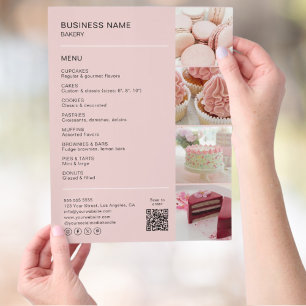 Anpassningsbar Bakery Photo QR Social Media Icons- Reklamblad
