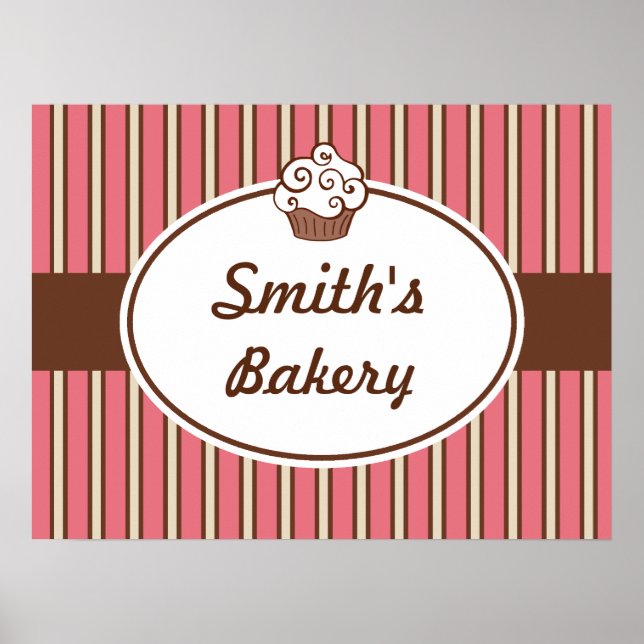 Anpassningsbar Bakery Rand-tecken Poster (Framsidan)