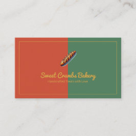 Anpassningsbar Bakery Terracotta, Grönt, Mustard G Visitkort