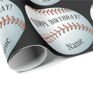 Anpassningsbar Baller Baseball Namn Grattis på f Presentpapper