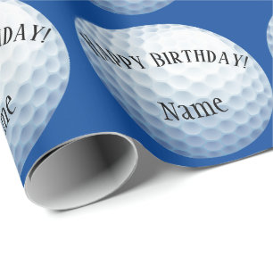 Anpassningsbar Baller Golf Namn Grattis på födel Presentpapper