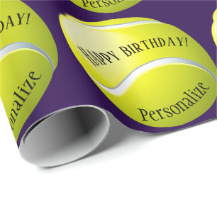Anpassningsbar Baller tennis Boll Namn Grattis på Presentpapper