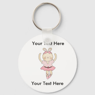 Anpassningsbar Ballerina Bunny Keychain Nyckelring