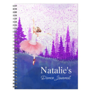 Anpassningsbar ballerina-dans journal anteckningsbok
