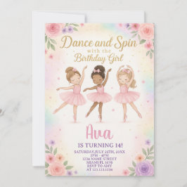 Anpassningsbar Ballet Princess-mall Inbjudningar