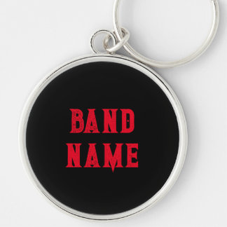 Anpassningsbar Band Merch Rund Silverfärgad Nyckelring
