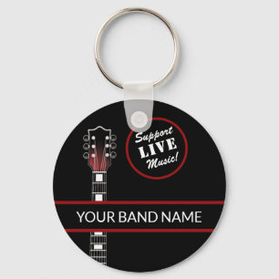Anpassningsbar Band Merch Support Live Music Guita Nyckelring