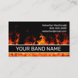 Anpassningsbar Band Namn Flames Sten & Roll Musici Visitkort
