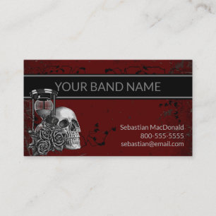 Anpassningsbar Band Namn Skull Ro Musician Sten Bu Visitkort
