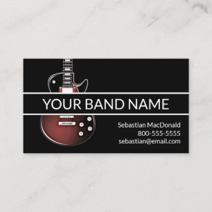 Anpassningsbar Band Namn Sten & Roll Guitar Musici Visitkort