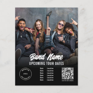 Anpassningsbar Band Photo Logotyp QR Gigs Tour Dat Flygblad