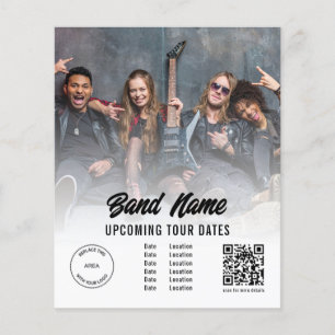 Anpassningsbar Band Photo Logotyp QR-kod Gigs Tour Flygblad