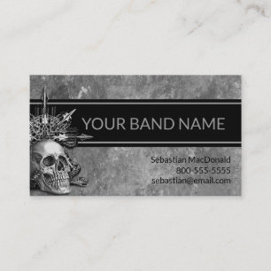 Anpassningsbar Band Skull Sten Musician Heavy Meta Visitkort