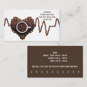 Anpassningsbar Bans Heart Coffee Shop & Slå Visitkort