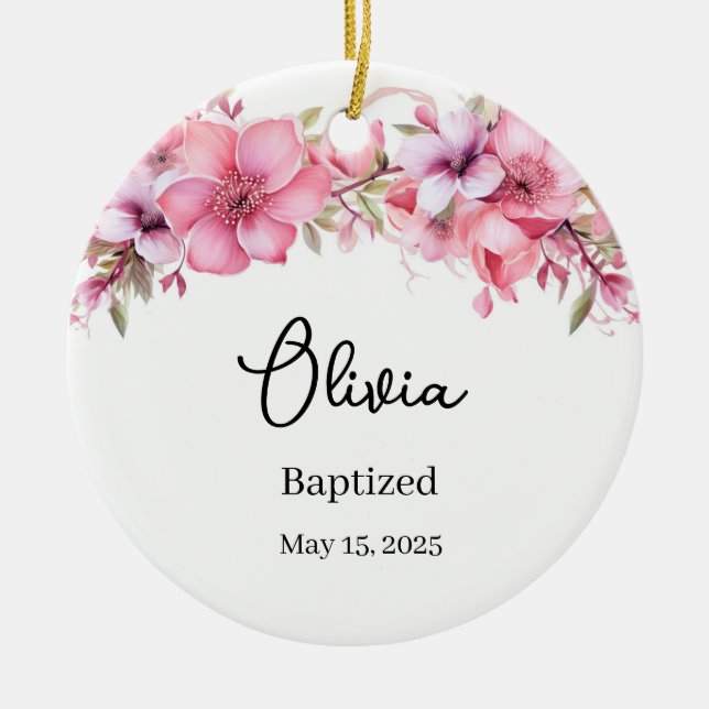 Anpassningsbar Baptism Keramiska prydnadsföremål Julgransprydnad Keramik (Framsidan)