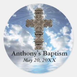 Anpassningsbar-baptism med Kor inspirationstecken Runt Klistermärke