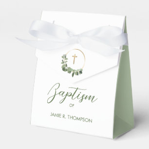 Anpassningsbar Baptism Modern Grönt utandning guld Presentaskar