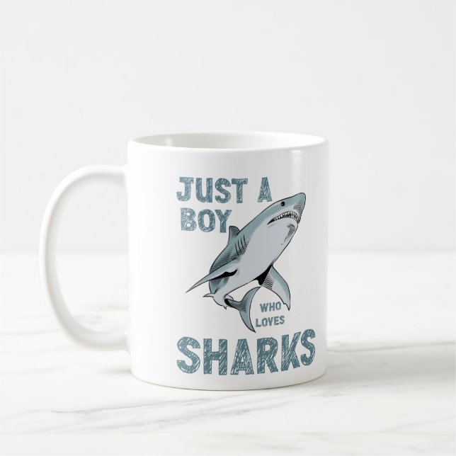 Anpassningsbar Bara en pojke som kärlek Sharks Sha Kaffemugg (Vänster)