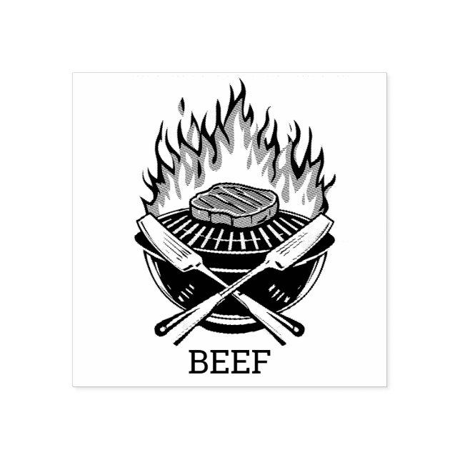Anpassningsbar barbecue Beef Bröllop Meal Choice Stämpel (Tryck)