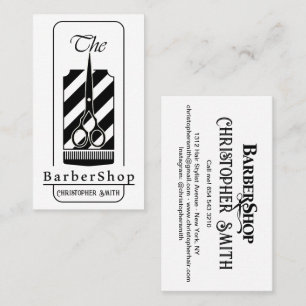 Anpassningsbar Barber Shop i Black and White Visitkort