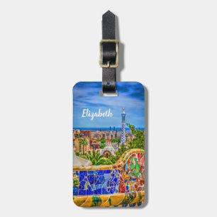 Anpassningsbar Barcelona Parc Guell Europe Foto Mo Bagagebricka