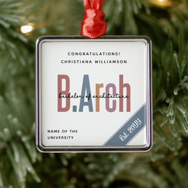 Anpassningsbar BArch Bachelor of Architecture Stud Julgransprydnad Metall (Träd)