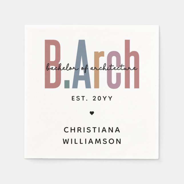 Anpassningsbar BArch Bachelor of Architecture Stud Pappersservett (Framsidan)