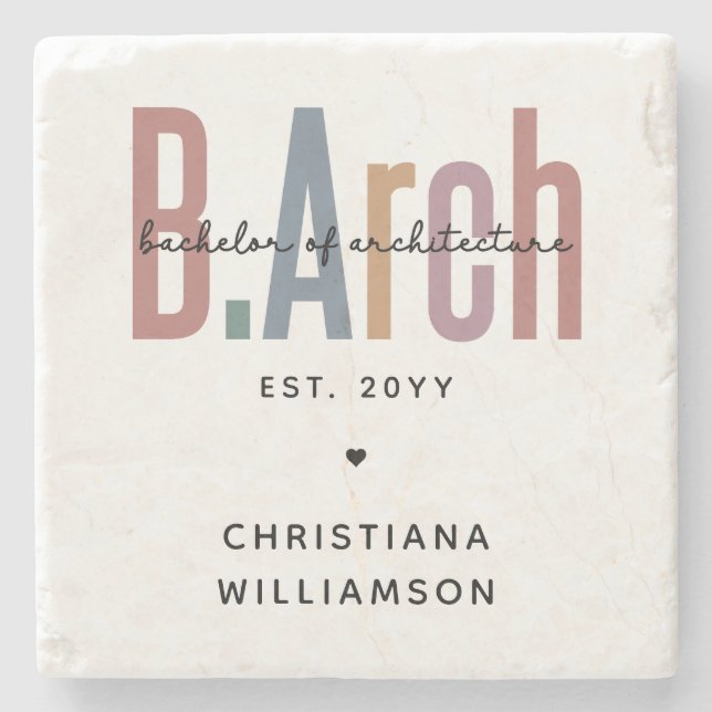 Anpassningsbar BArch Bachelor of Architecture Stud Stenunderlägg (Framsidan)