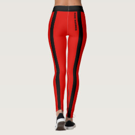 Anpassningsbar Bärgning av Rand med rött och svart Leggings