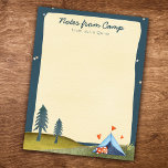 Anpassningsbar Barn Camp Stationery Watercolor Täl Anteckningsblock<br><div class="desc">Perfekt för att skicka ut ditt barn till lägret med: den här söta videokameran för vattenfärg läser "anteckningar från lägret" över ditt eget namn bredvid stjärnor,  hjärtan och träd som snurrar runt på campingplatsen.</div>