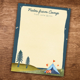Anpassningsbar Barn Camp Stationery Watercolor Täl Anteckningsblock
