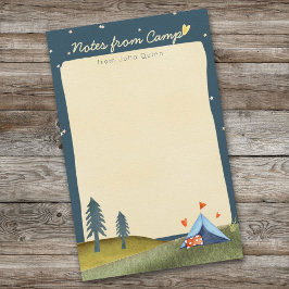 Anpassningsbar Barn Camp Stationery Watercolor Täl Brevpapper