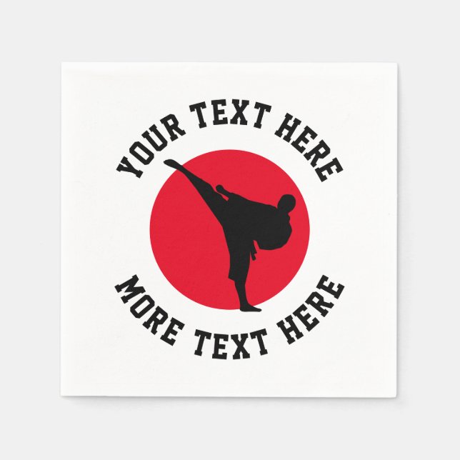 Anpassningsbar barn  karate Födelsedagsfest Pappersservett (Framsidan)