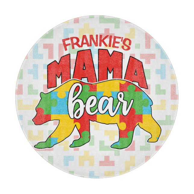 Anpassningsbar Barn Mamma Bear Autism Awareness Ma (Framsidan)