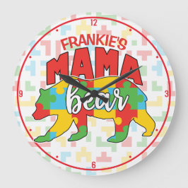 Anpassningsbar Barn Mamma Bear Autism Awareness Ma Stor Klocka